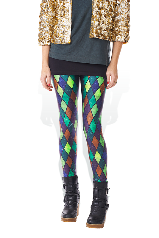 LEGGING - GREEN HARLEQUIN