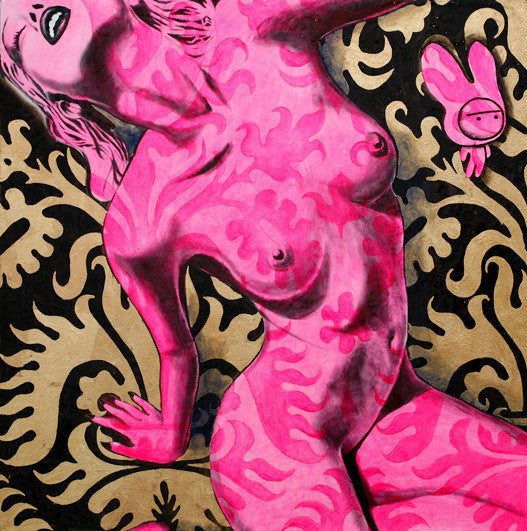 PAINTING - PINK BUNNY