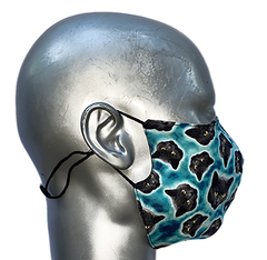 summer "lights" mask - day of the dead kitty/black cat heads in space. SIZE L