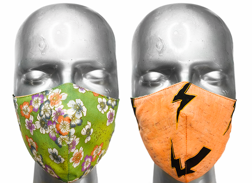 summer "lights" mask - CHERRY BLOSSOM/ORANGE NEON BOWIE - SIZE S