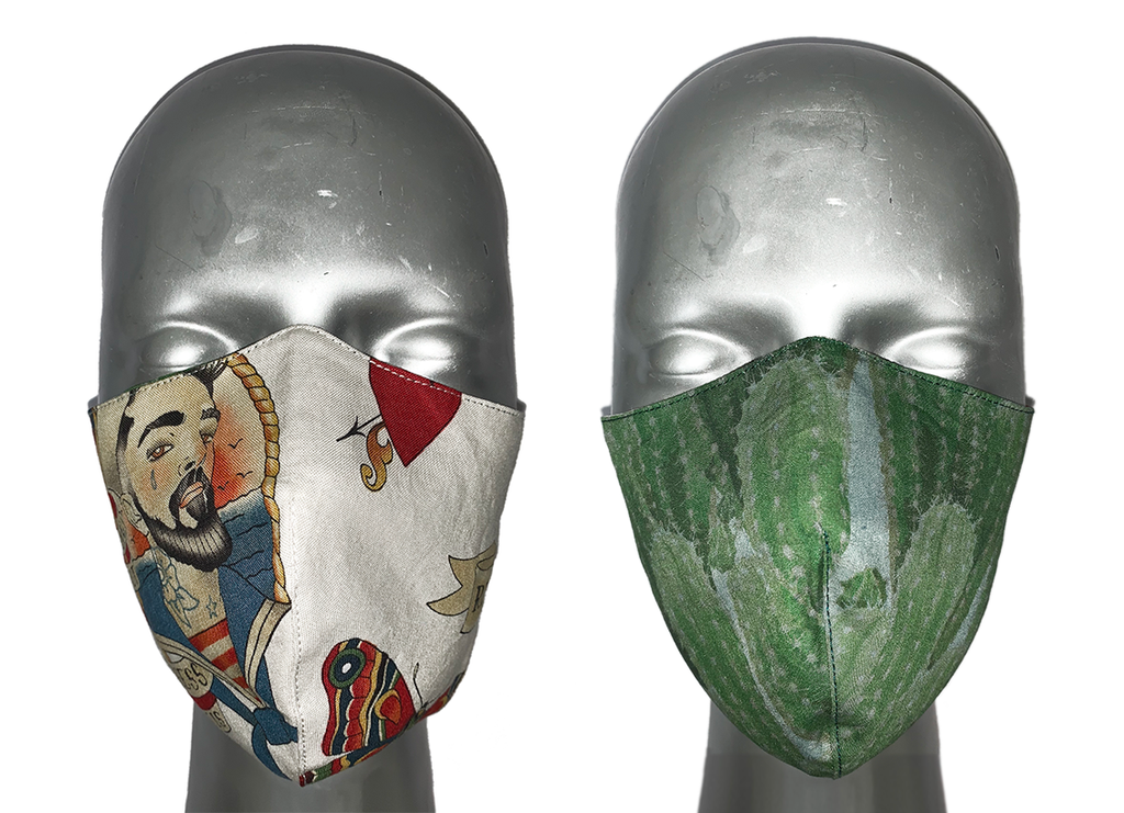 summer "lights" mask - TATTOOED MAN/DARK CACTUS - SIZE M