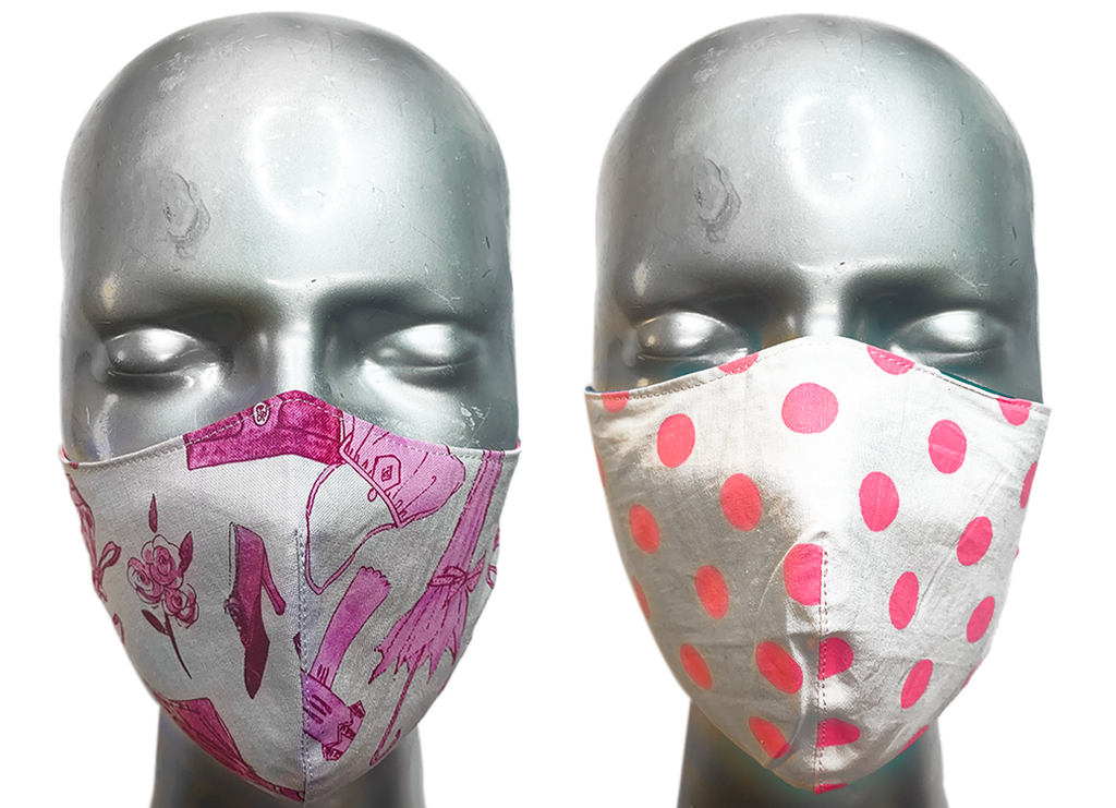 summer "lights" mask - PARIS FASHION/PINK DOTS - SIZE S