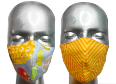 summer "lights" mask - TUTTI FRUITI/ORANGE ZIGZAG - SIZE S