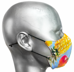 summer "lights" mask - TUTTI FRUITI/ORANGE ZIGZAG - SIZE S