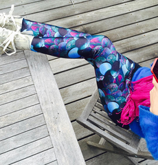 LEGGING - GIANT BLUE SEQUINS