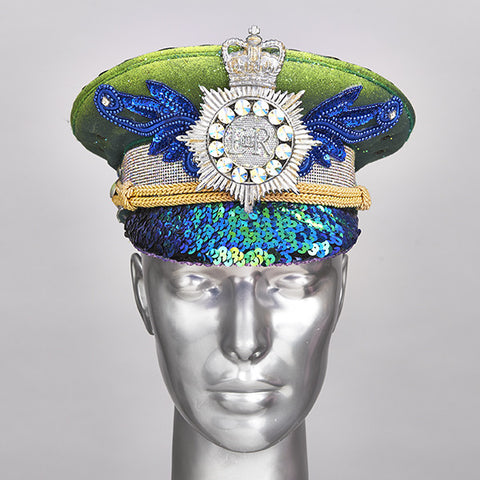 "green police" disco hat