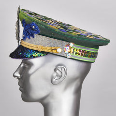 "green police" disco hat