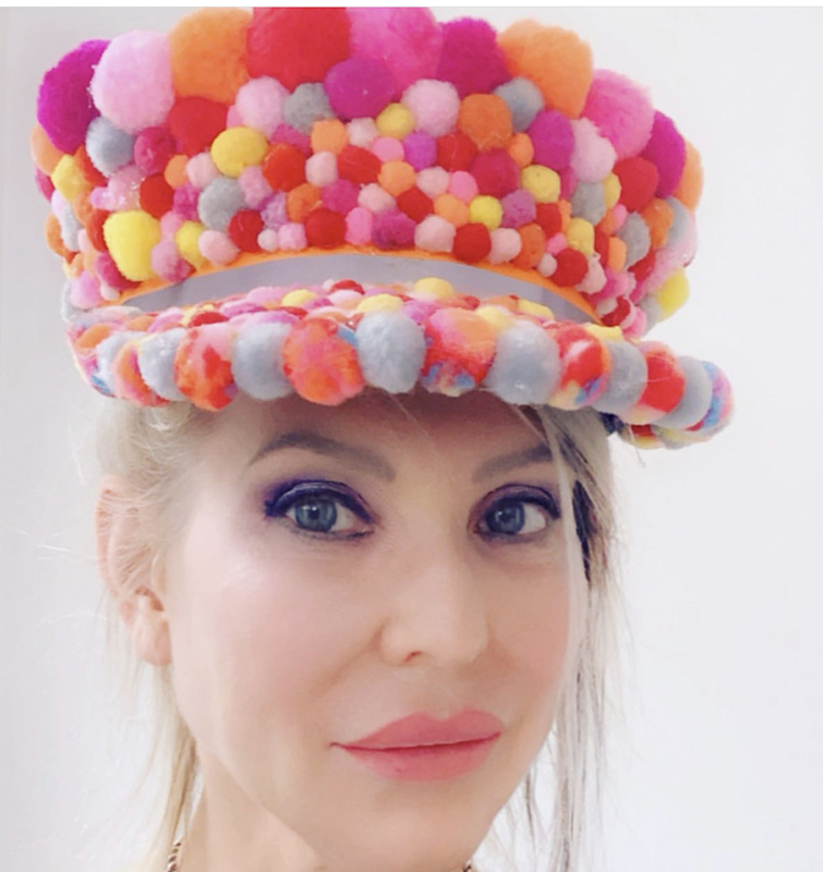 MULTI-COLOURED POMPOM BAKER BOY CAP