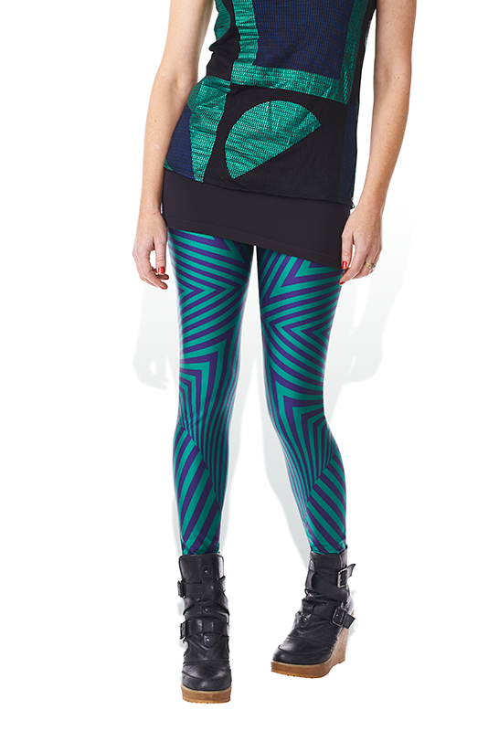 LEGGING - GREEN & PURPLE PSYCHEDELICS