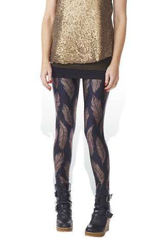 LEGGING - GOLD FEATHERS