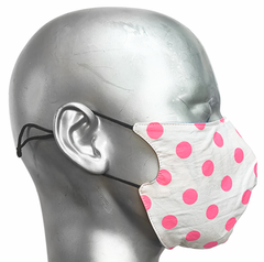 summer "lights" mask - FLUORESCENT BLUE & PINK TEXT/PINK SPOT - SIZE M