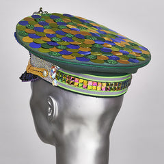 "green police" disco hat