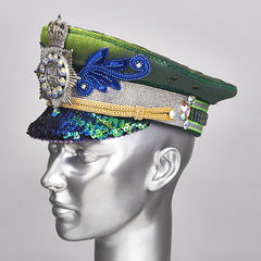 "green police" disco hat